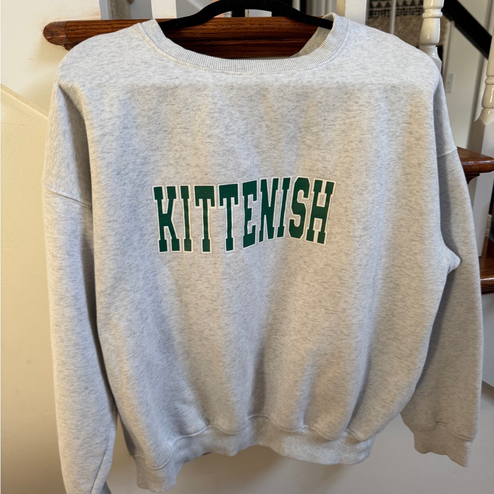 Jessie James Decker Kittenish Gray Crew Neck Sweatshirt
